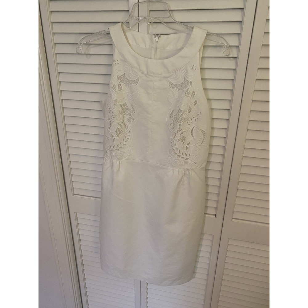 Chic LOFT White Eyelet Lace Sheath Dress | Graduation Dress | Size 0 |